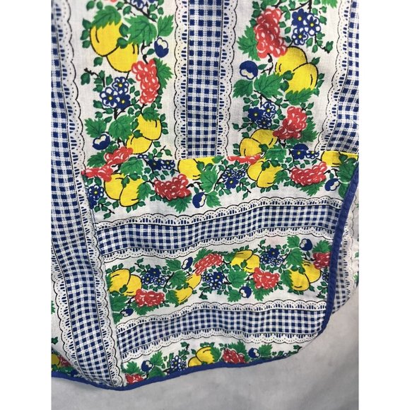 Vintage Fruit Design Smock Womens Artistic Creation Cotton Size Medium Pockets - Picture 2 of 9